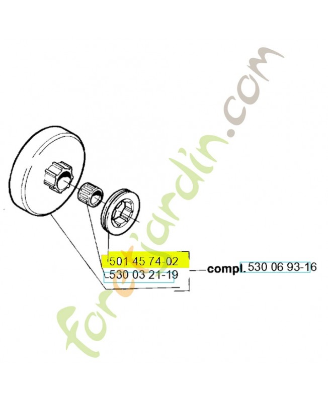 Pignon 7t .325" 501457402. Pièce détachée Husqvarna