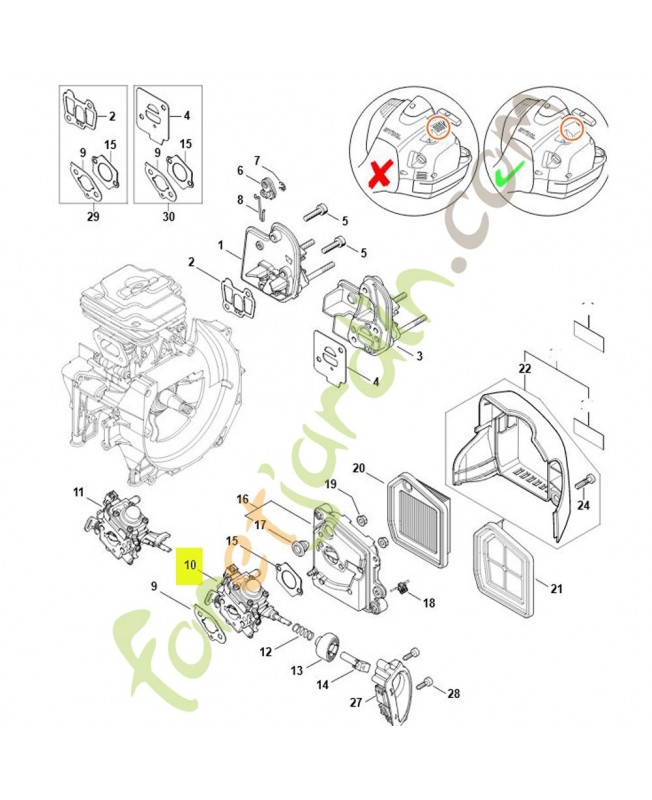 Carburateur wtf-12 stihl ref. 4147-120-0608