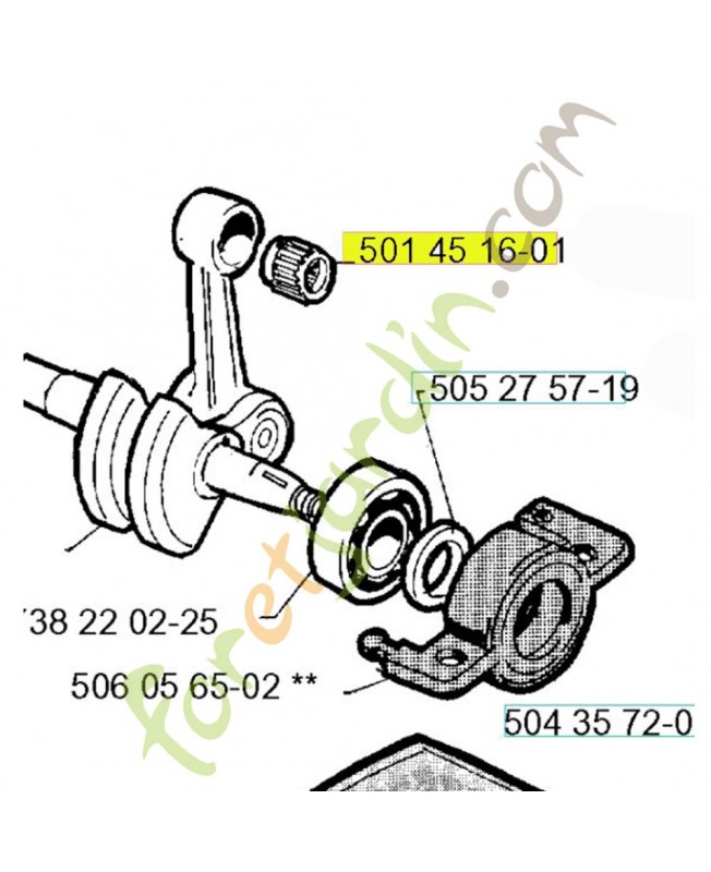 roulement a aiguille 501451601. Pièce détachée Husqvarna