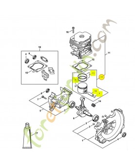 Piston complet d.47mm 4148-030-2003. Pièce de rechange Sithl / Vicking