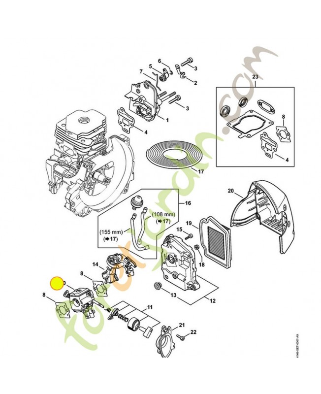 Carburateur 4148-120-0603. Pièce détachée Stihl / Vicking