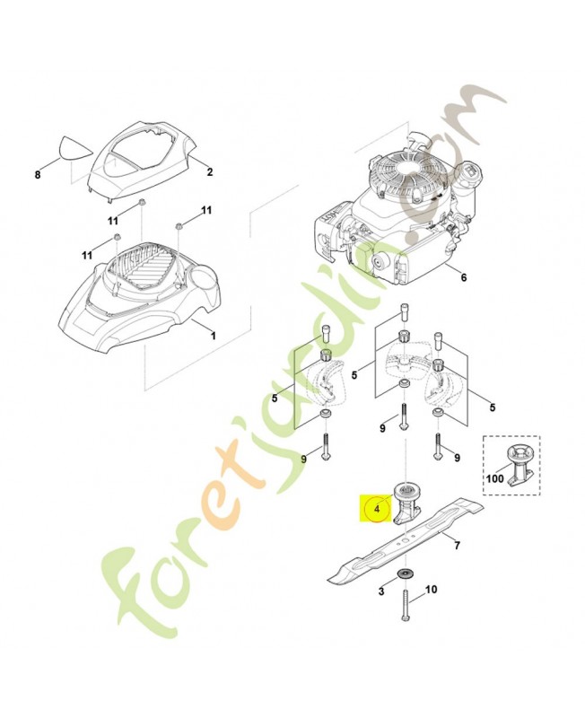 support de lame 0000-702-5010. Pièce détachée Stihl / Vicking