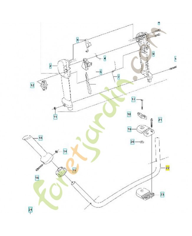 Guidon 505433303. Pièce de rechange Husqvarna