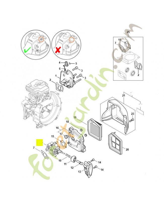 Carburateur wtf-10 4147-120-0625. Pièce détachée Stihl / Vicking