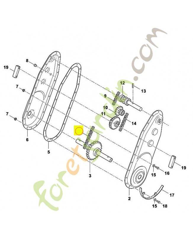 Chaine transmission vh600 6228-640-2100. Pièce de rechange Sithl / Vicking