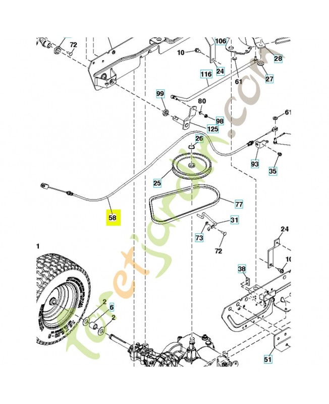 Cable 581531601. Pièce de rechange Husqvarna
