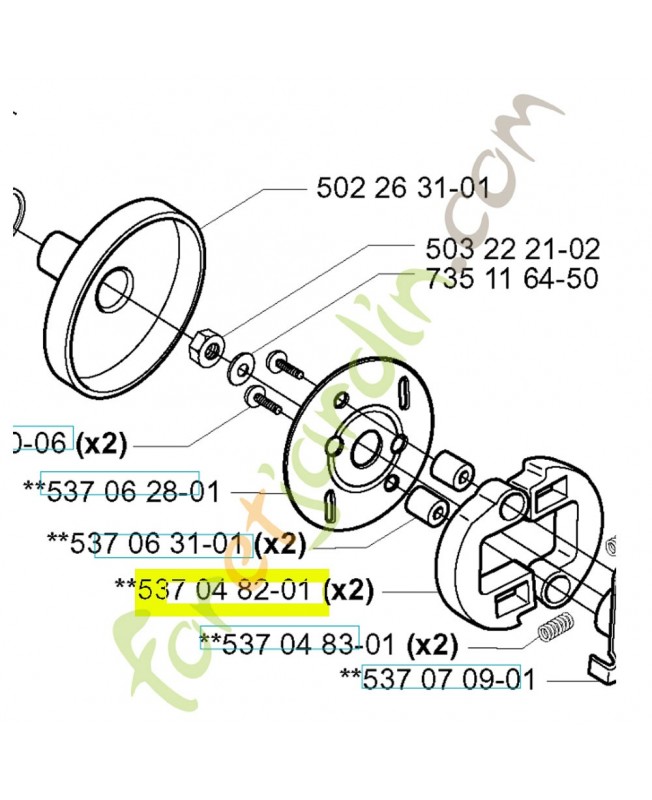 Masselotte 537048201. Pièce de rechange Husqvarna