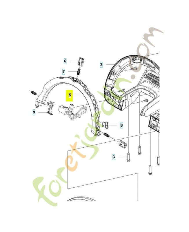 poignée avant 579563602. Pièce de rechange Husqvarna
