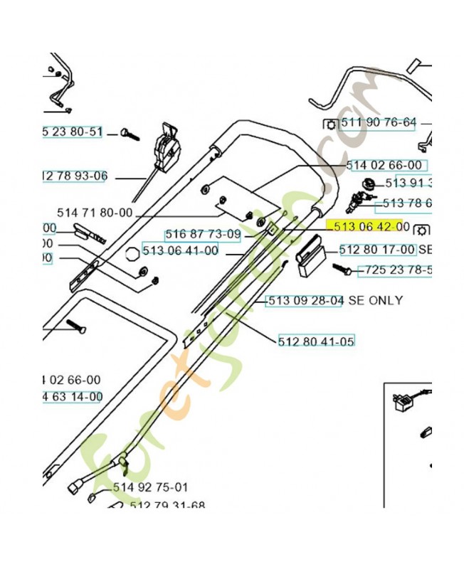 Cable drive 43cm 513064200. Pièce de rechange Husqvarna