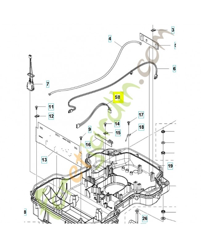 Câblage complet 579708001. Pièce de rechange Husqvarna