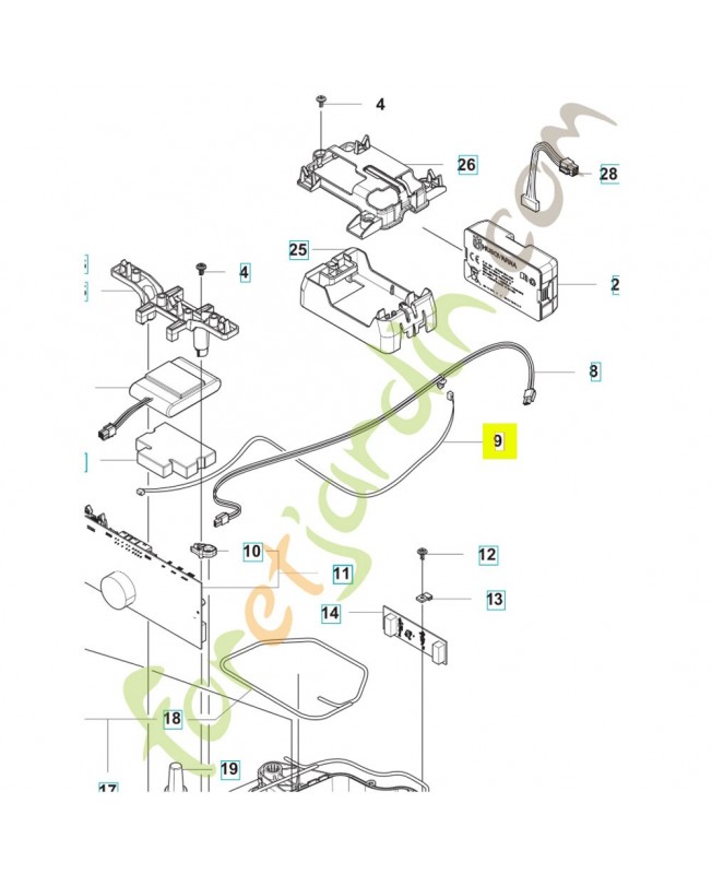 Cablage complet 579708201. Pièce de rechange Husqvarna