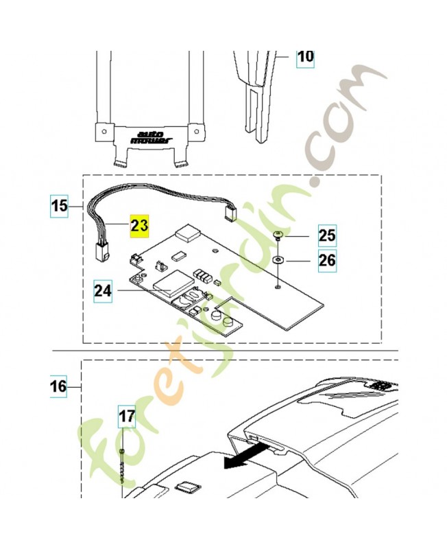 Cablage complet 576219401. Pièce de rechange Husqvarna