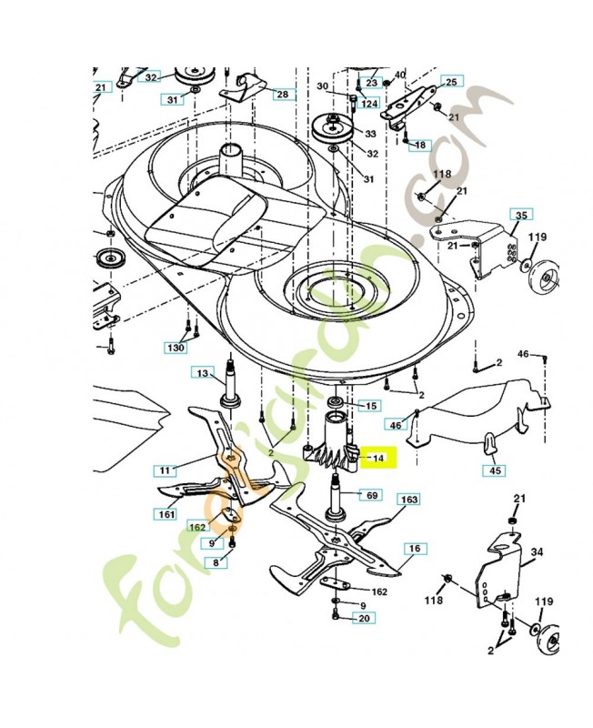 Palier de lame  complet 5 pétales 583118201. Pièce de rechange Husqvarna