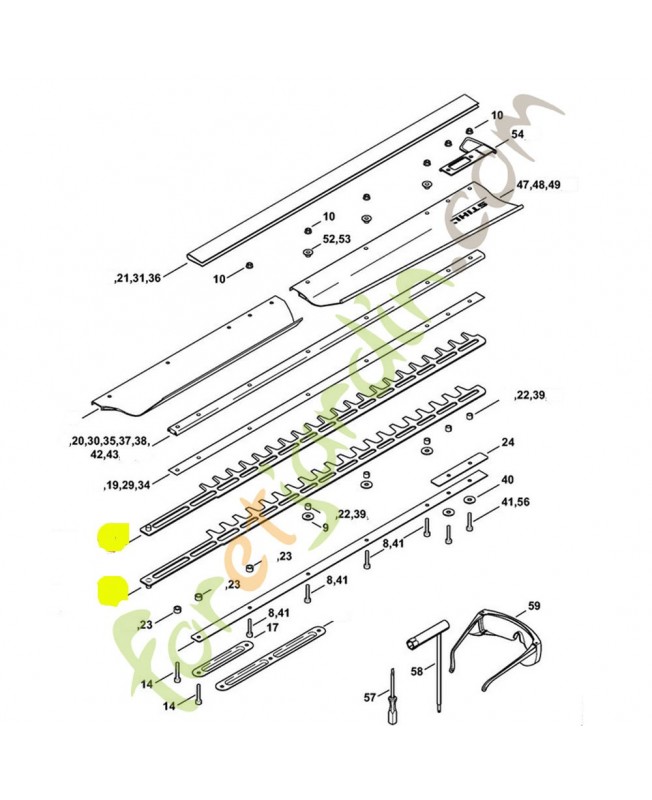Jeu 2 couteaux 4237-710-6055. Pièce détachée Stihl / Vicking