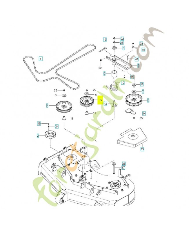 Poulie 525598202. Pièce détachée Husqvarna
