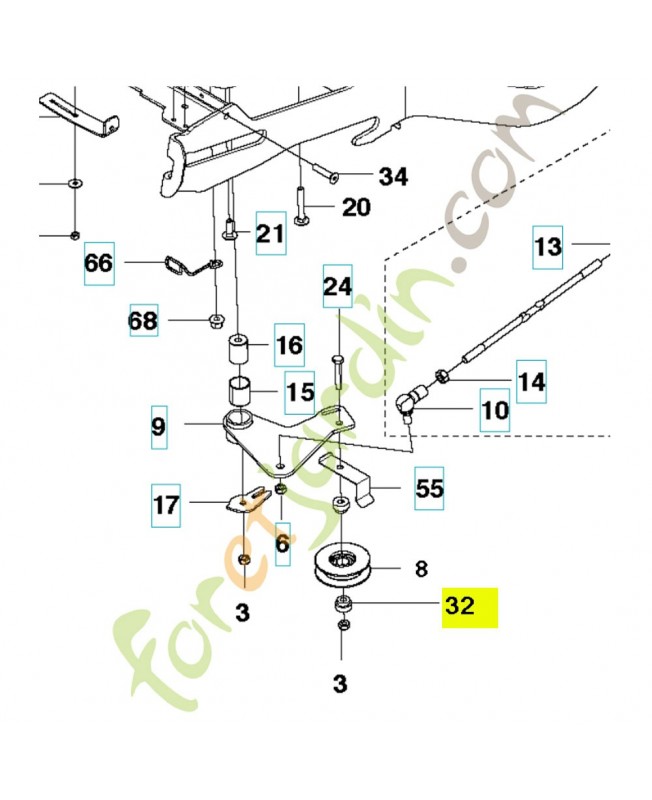 Douille 544003401. Pièce de rechange Husqvarna
