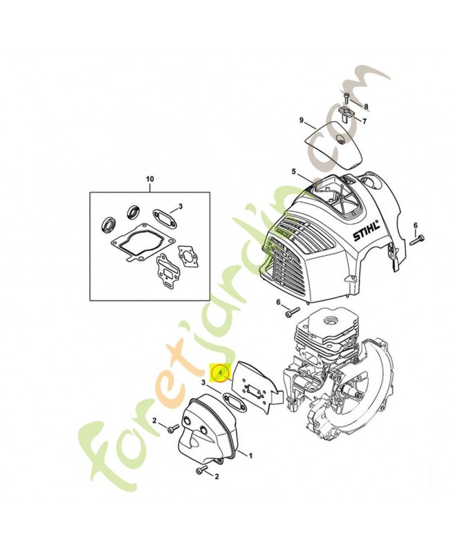 Tôle de refroidissement 4148-141-3201. Pièce détachée Stihl / Vicking