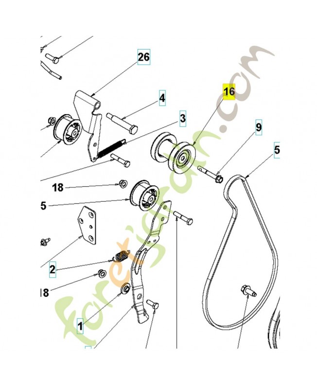 poulie 598816003 - Pièce détachée Husqvarna