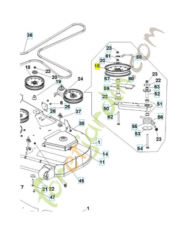 Poulie 597087101- Pièce détachée Husqvarna