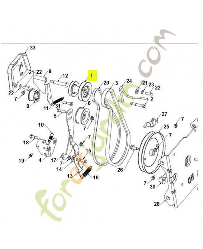 Poulie 598816001 - Pièce détachée Husqvarna
