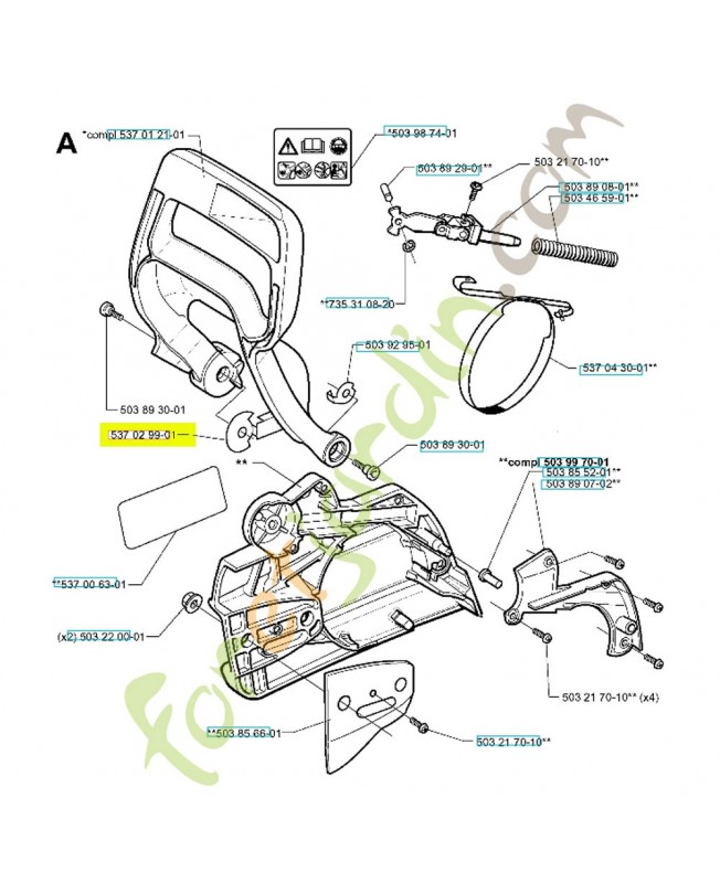 Protection d'usure 537029901. Pièce de rechange Husqvarna