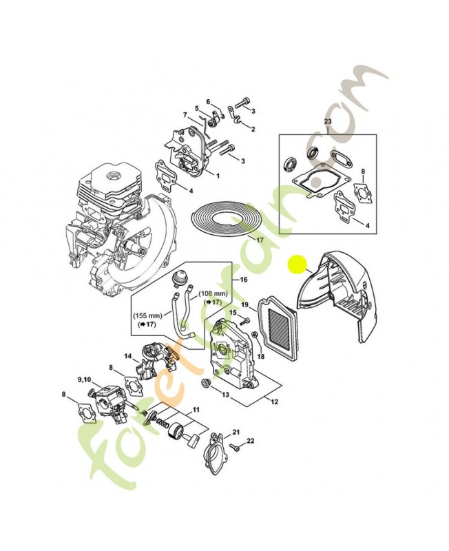 Couvercle de filtre 4148-140-1000. Pièce de rechange Sithl / Vicking