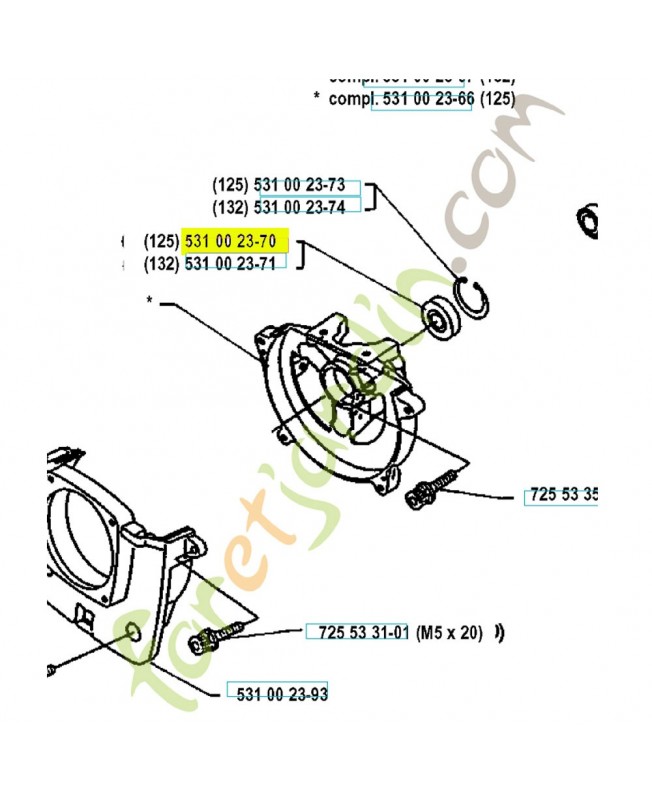 Bague d etancheite 531002370. Pièce de rechange Husqvarna