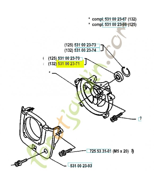 Bague d etancheite 531002371. Pièce de rechange Husqvarna