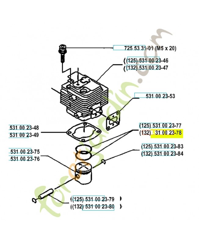 Segment 531002378. Pièce de rechange Husqvarna