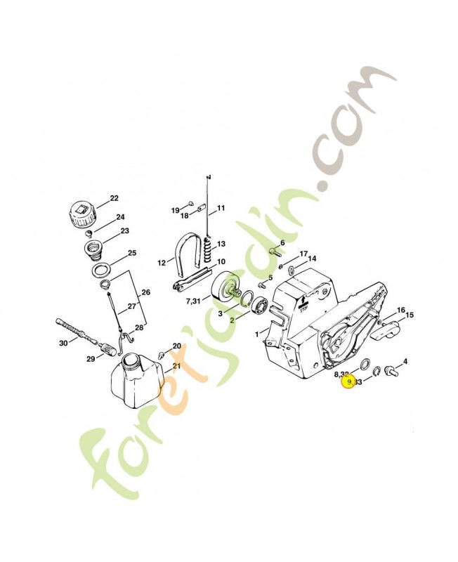 Circlip 13x1 Stihl réf. 9455-621-1300. Pièce de rechange Stihl