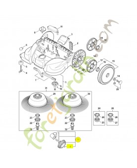 Roue droite 4860-730-0303. Pièce de rechange Sithl / Vicking