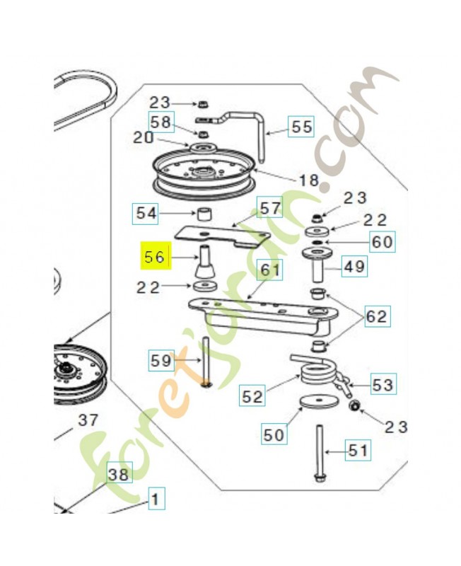Rondelle d'espacement 599502401. Pièce détachée Husqvarna