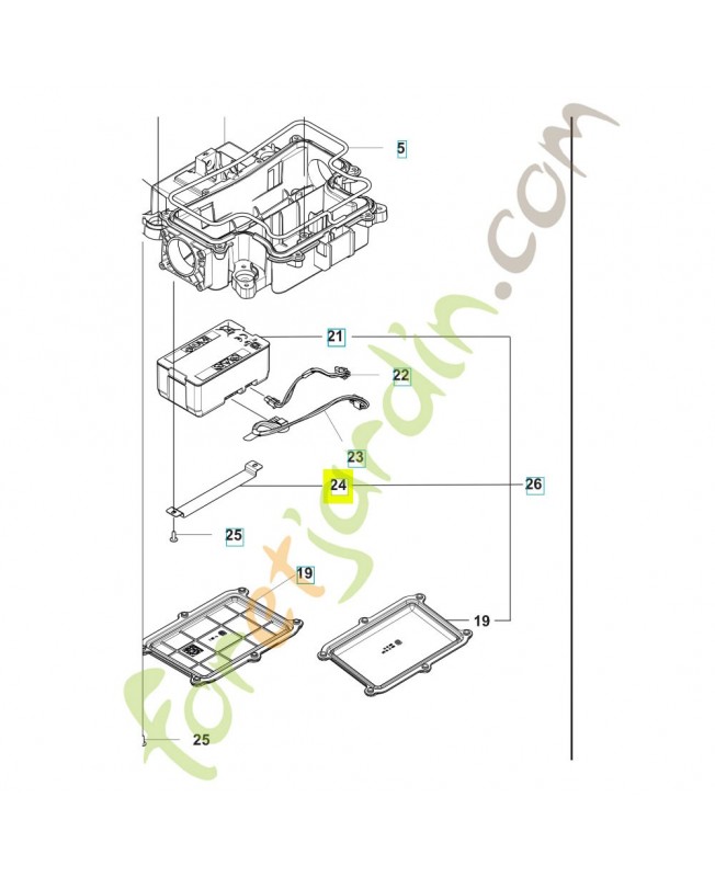 Support de batterie 592635801. Pièce détachée Husqvarna Support de batterie 592635801. Pièce détachée Husqvarna