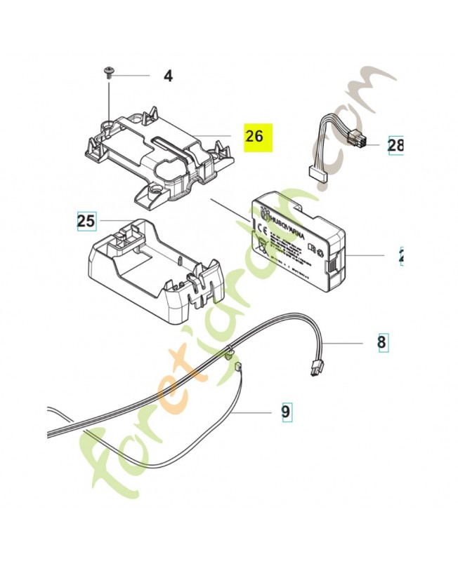 Support de batterie 593252901. Pièce détachée Husqvarna Support de batterie 593252901. Pièce détachée Husqvarna