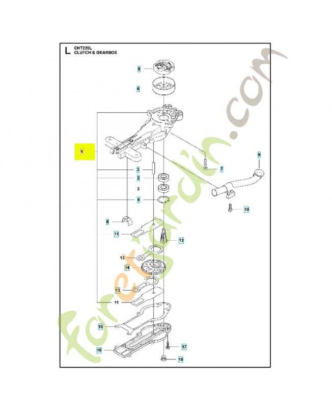 Carter d'engrenage complet 597768201. Pièce détachée Husqvarna