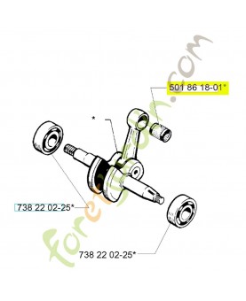Roulement a aiguilles 501861801. Pièce de rechange Husqvarna