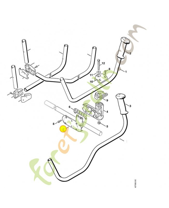Monture de support 4119-791-0600. Pièce de rechange Sithl / Vicking