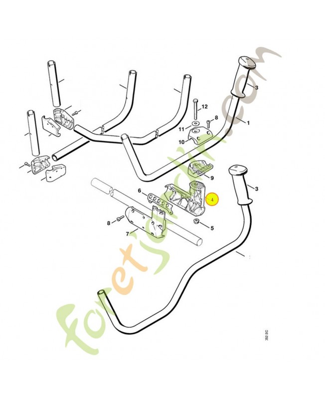 Monture de support 4119-791-0605. Pièce de rechange Sithl / Vicking
