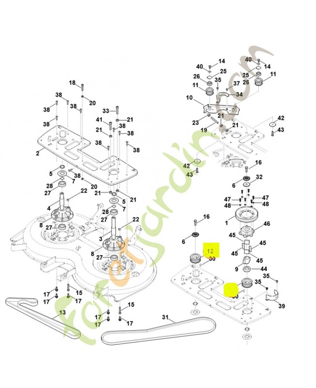 Poulie crantée 28 dents 6170-760-7510. Pièce de rechange Sithl / Vicking