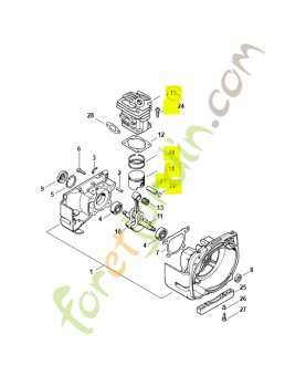 Cylindre+piston d.40mm 4119-020-1207. Pièce de rechange Sithl / Vicking