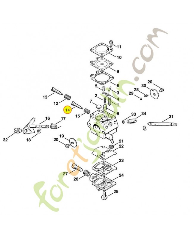 Vis de réglage de ralenti 4119-122-6801. Pièce de rechange Sithl / Vicking Vis de réglage de ralenti 4119-122-6801. Pièce de rechange Sithl / Vicking