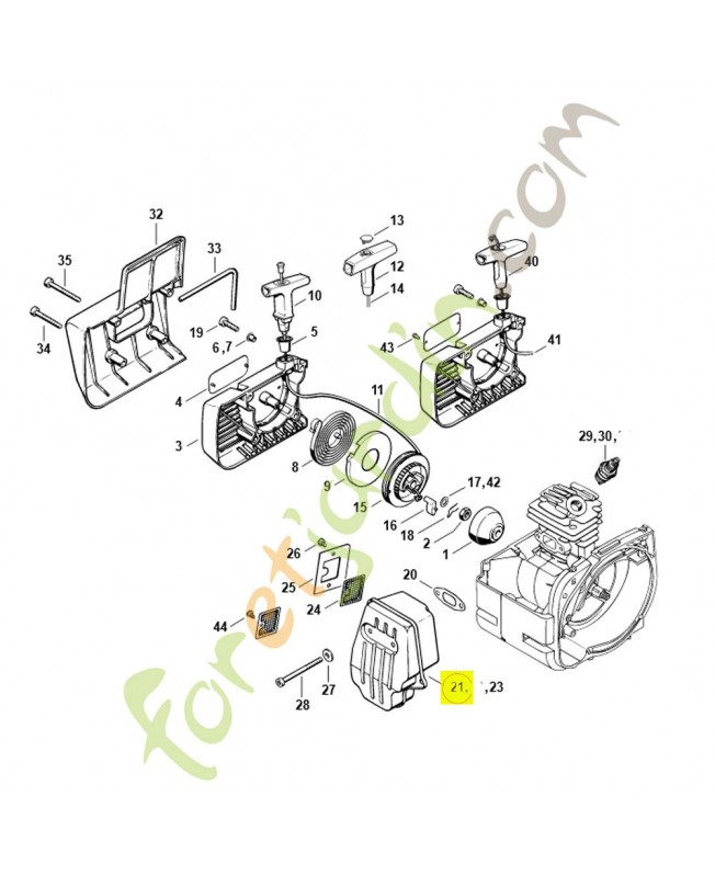 Silencieux complet 4119-140-0605. Pièce de rechange Sithl / Vicking Silencieux complet 4119-140-0605. Pièce de rechange Sithl / Vicking