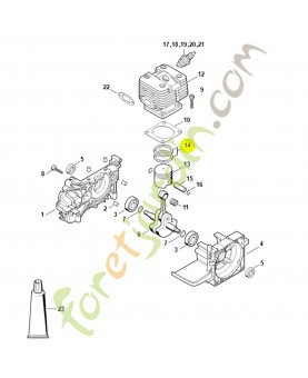 Segment de piston 4119-034-3002. Pièce de rechange Sithl / Vicking