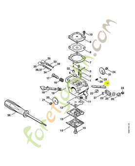 Axe de volet de démarrage 4116-121-3000. Pièce de rechange Sithl / Vicking