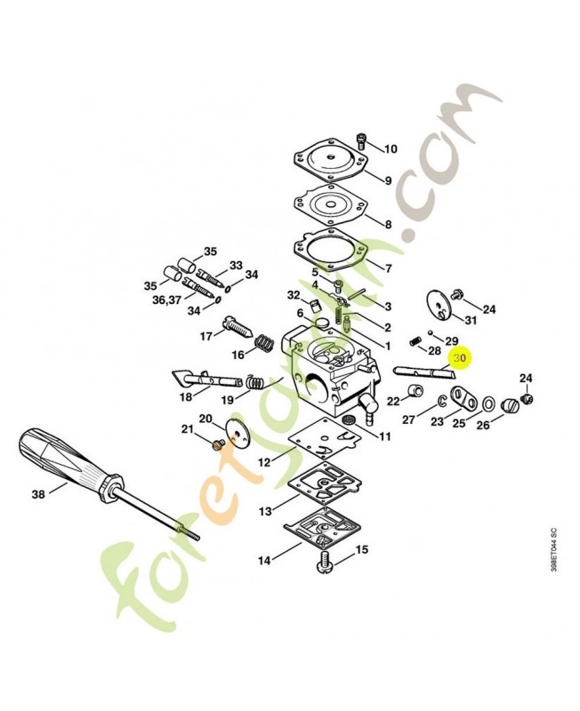 Axe de volet de démarrage 4116-121-3000. Pièce de rechange Sithl / Vicking Axe de volet de démarrage 4116-121-3000. Pièce de rechange Sithl / Vicking