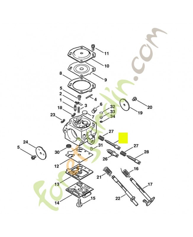 VisVis réglage ralenti 4116-122-6800. Pièce de rechange Sithl / Vicking