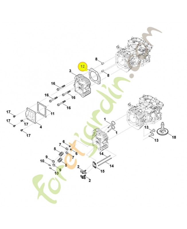 Joint de culasse 0004-029-2500. Pièce détachée Stihl / Vicking