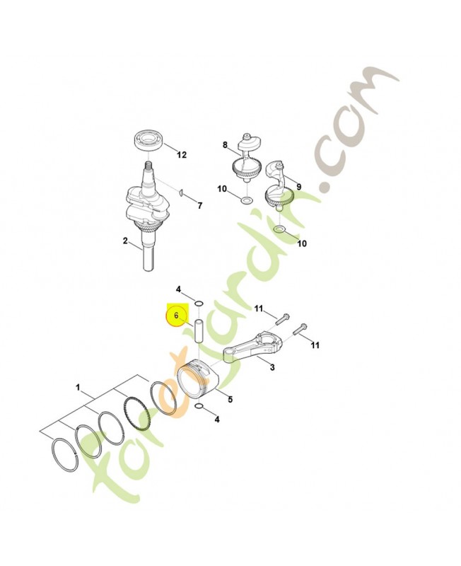 Axe de piston 0004-034-1501. Pièce détachée Stihl / Vicking