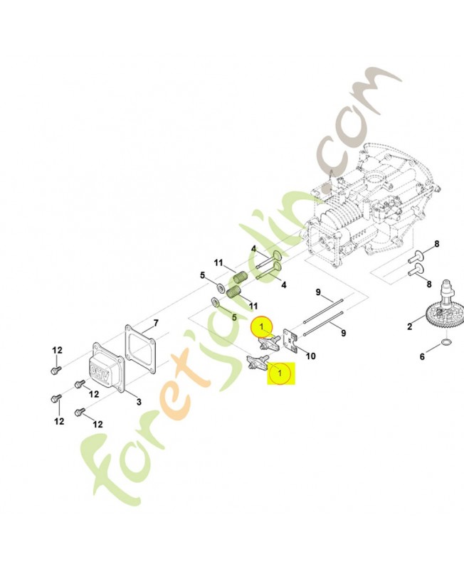 Jeu de culbuteur 0004-007-1001. Pièce détachée Stihl / Vicking