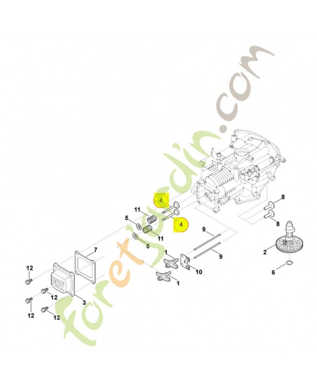 Jeu de soupapes 0004-007-1003. Pièce détachée Stihl / Vicking